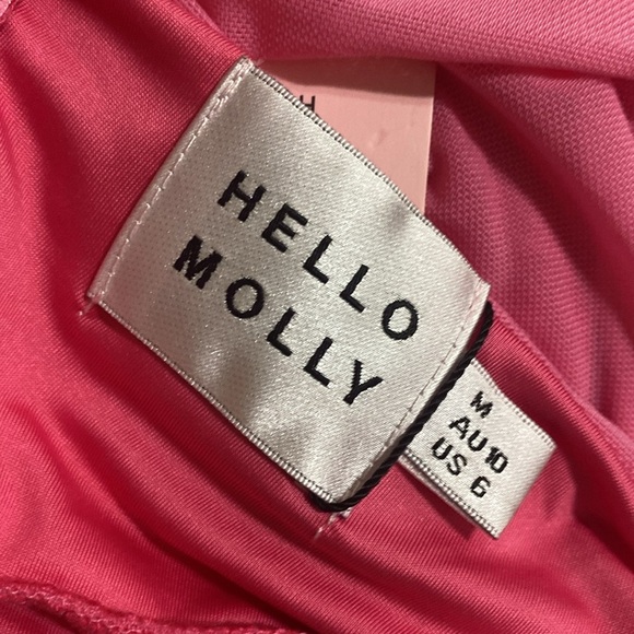 Hello Molly Vibrant Pink One-Shoulder Dress Cutout rushed by omen 6 event Y2K - Picture 3 of 15